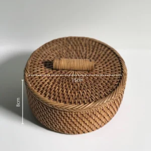 Rattan Jar Toples Rotan Tutup Aesthetic 15cmx8cm